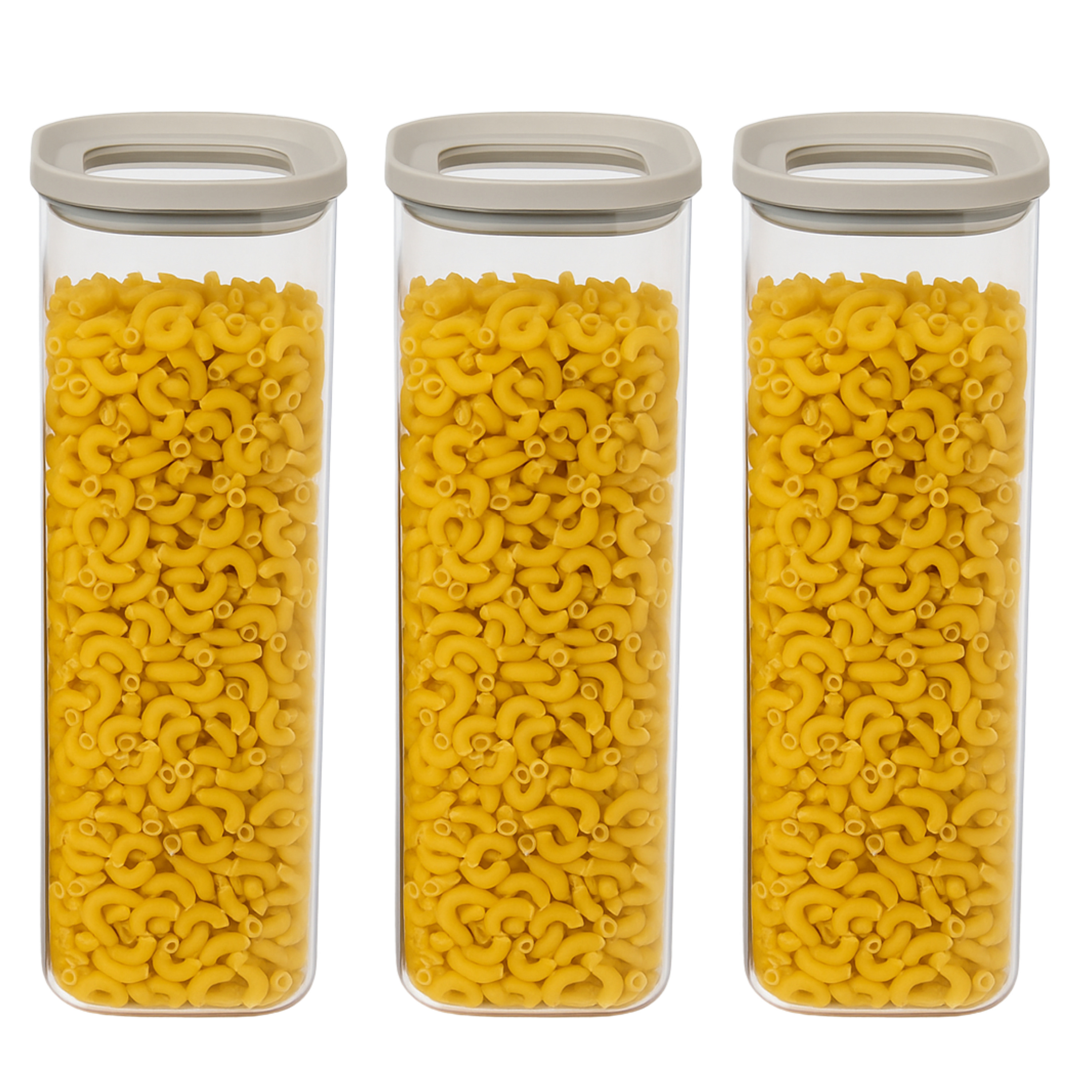 5five Voorraadpot - 4x - keuken/voedsel - glas - 2000 ml - luchtdichte deksel - transparant/beige -