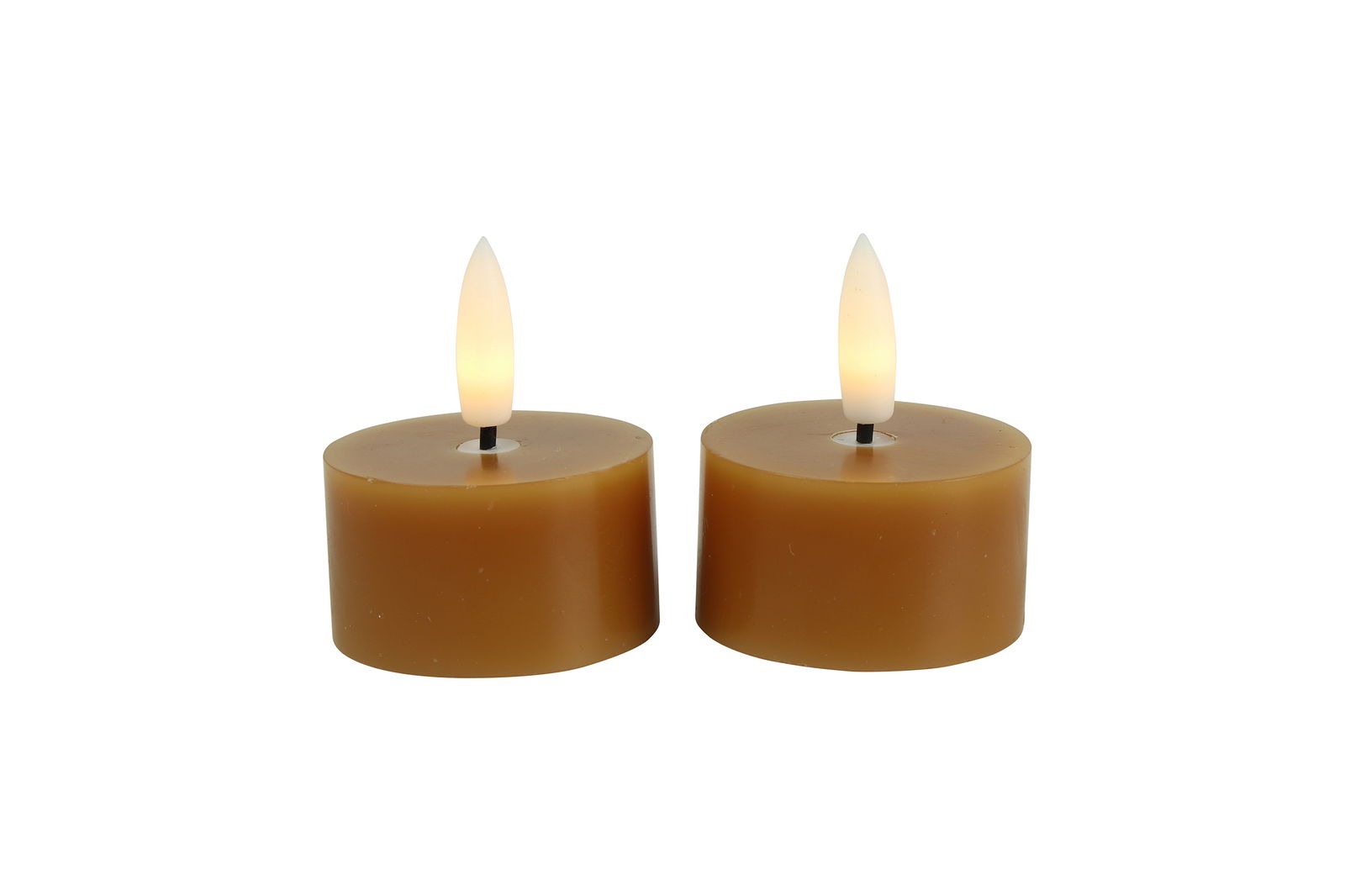 Countryfield Ledkaars Lyon 4x4x5.2 cm oranje set van 2 - 