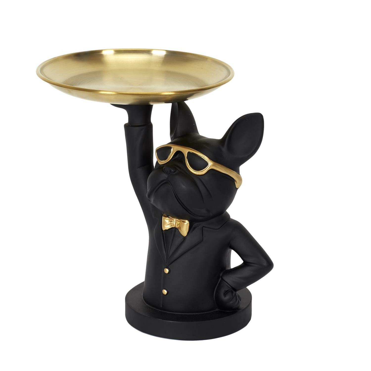 Home Deco Factory Sleutels en losse spullen tray - Deco Beeldje butler hond - 21 cm -