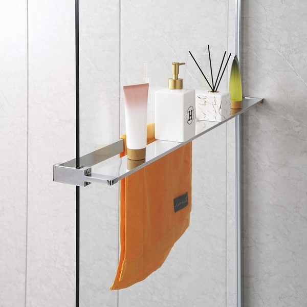 Sapho Shelf handdoekhouder en planchet voor douchewand chroom