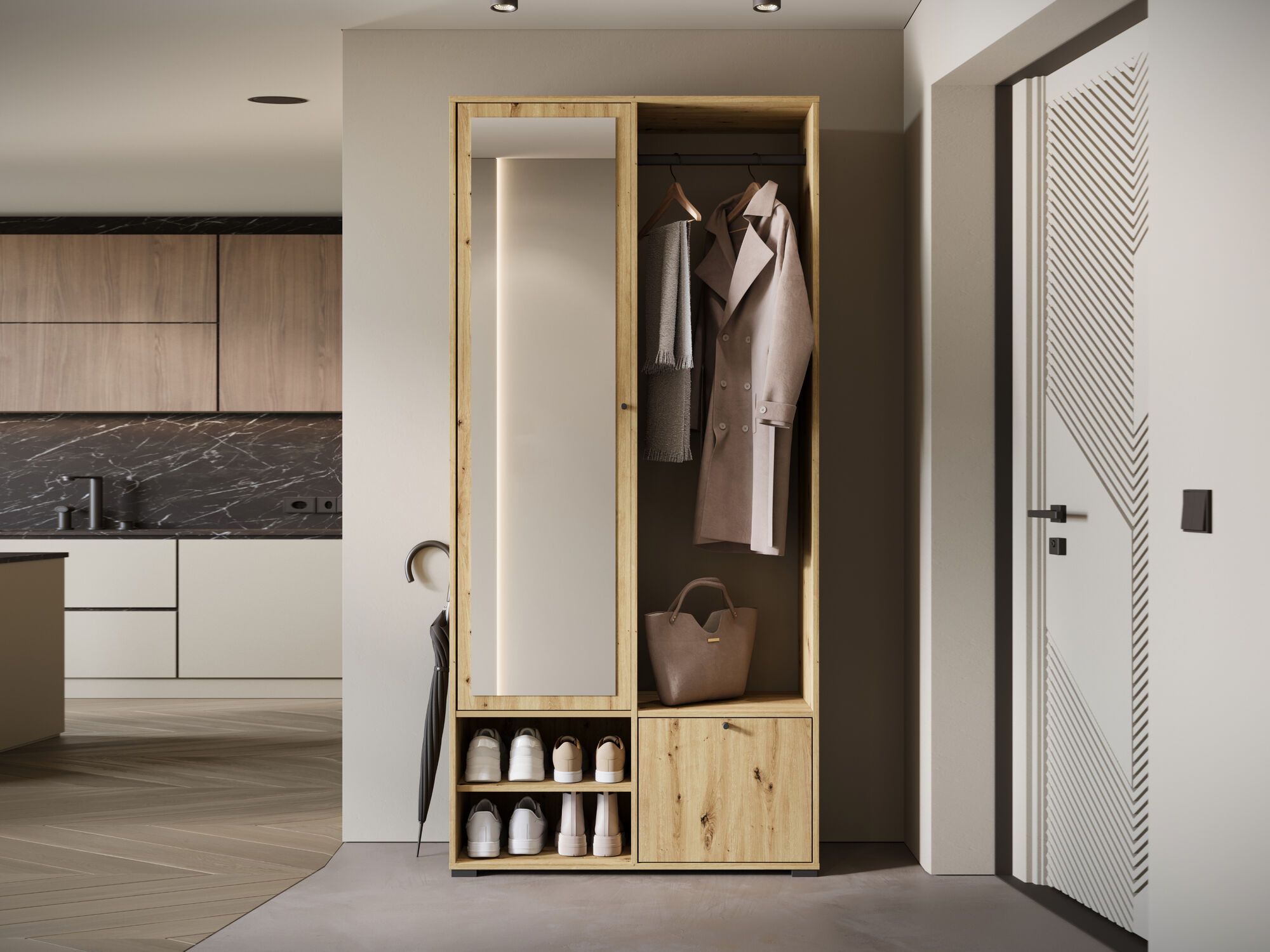 Mobistoxx Vestiaire DAFFY 1 deur artisan eik