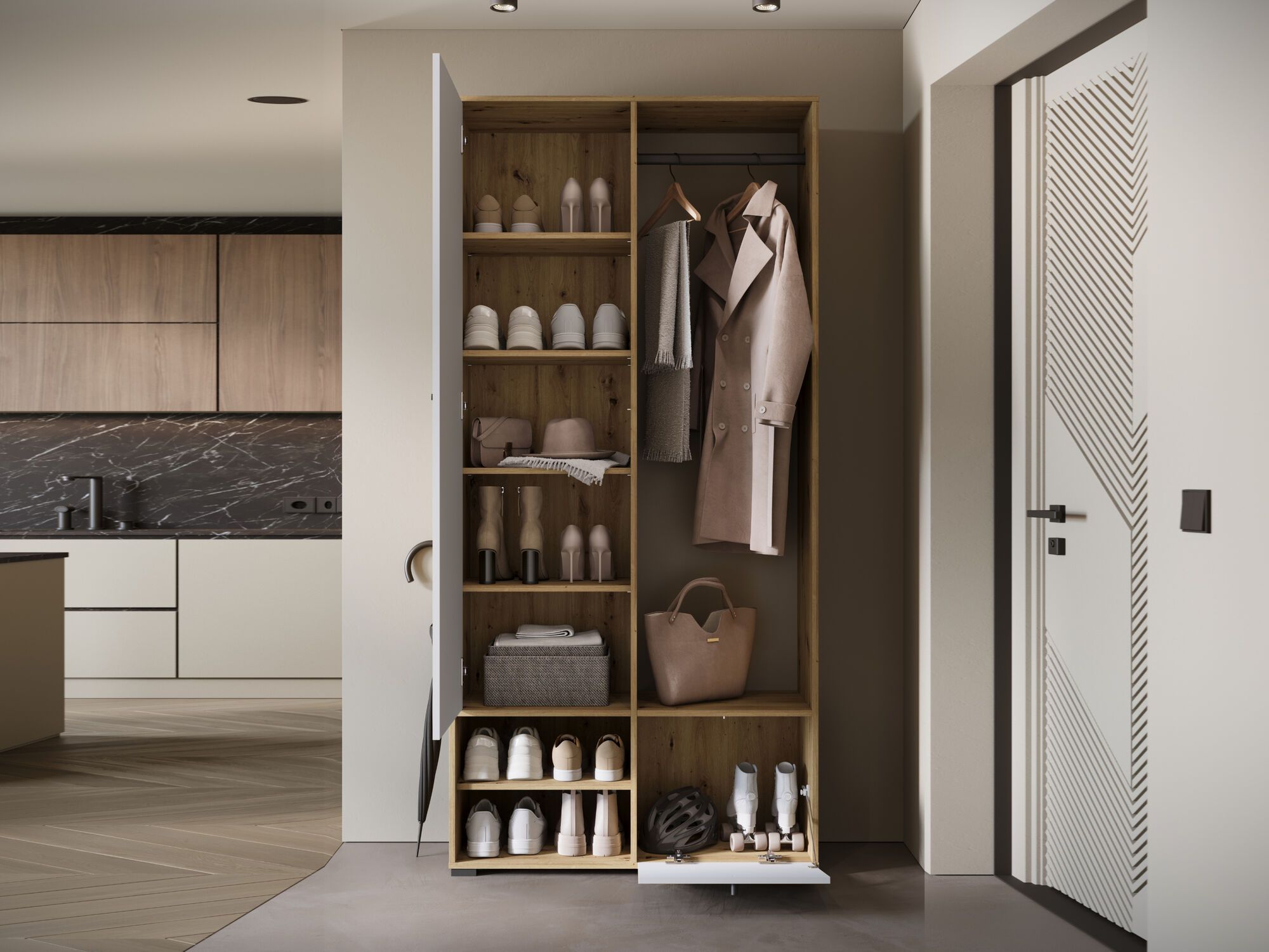 Mobistoxx Vestiaire DAFFY 1 deur artisan eik/wit