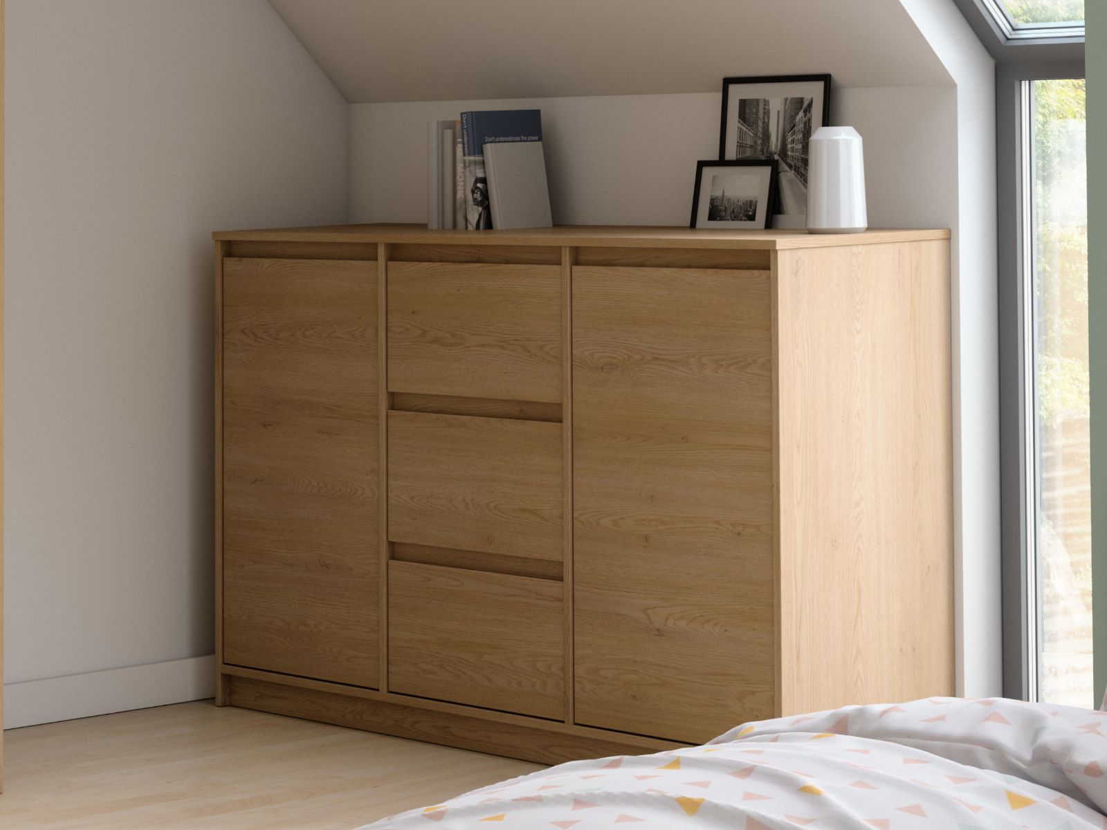 Mobistoxx Commode MACRAME 2 deuren 3 lades cremona eik