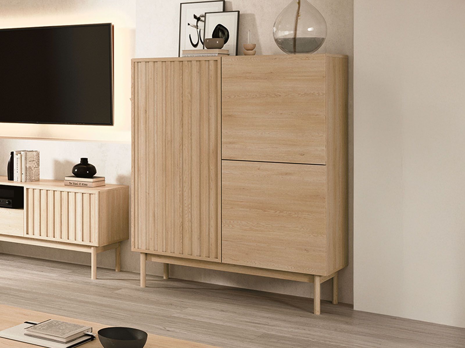 Mobistoxx Commode SATOSHI 3 deuren cremona eik