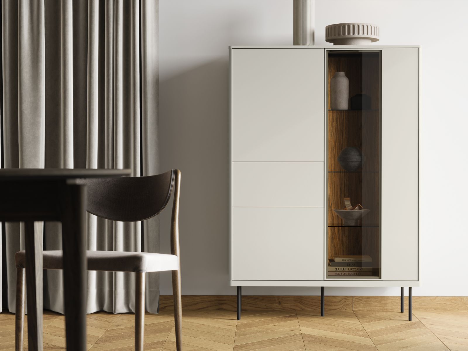 Mobistoxx Commode EMPIRO 3 deuren 1 lade kasjmier met led