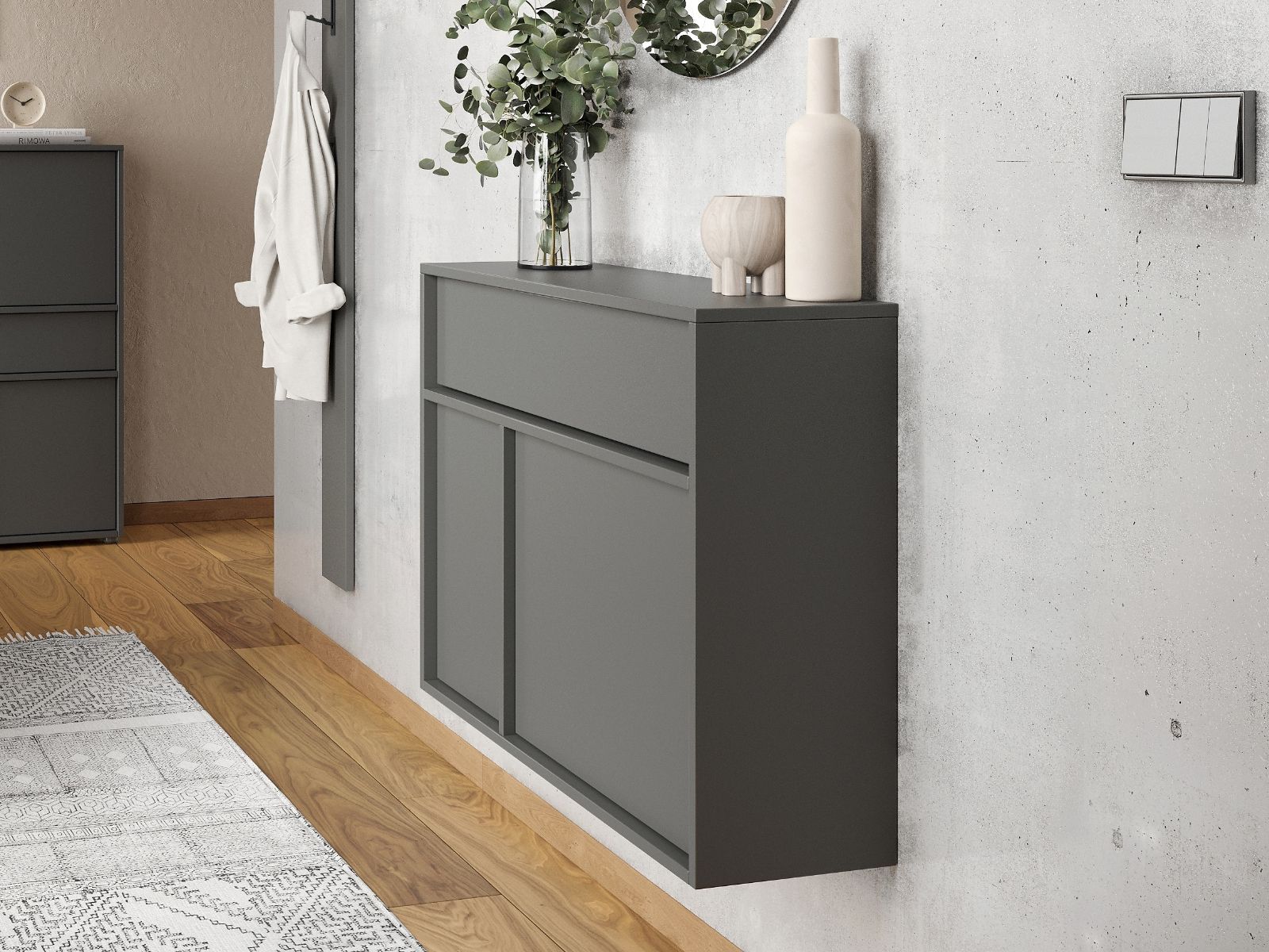 Mobistoxx Wandkast AMEYA II 2 deuren 1 lade 83 cm grafiet