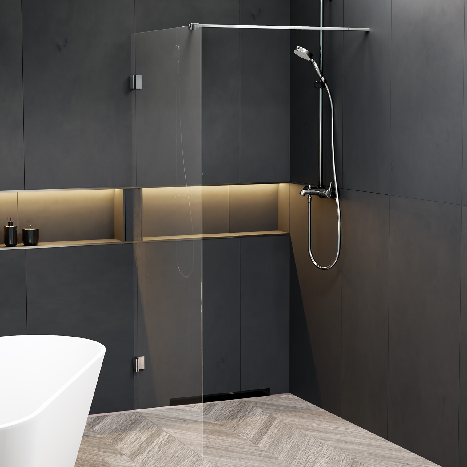 Riho Scandic X400 inloopdouche 75cm chroom