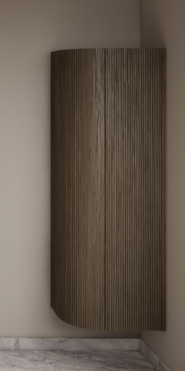 Gliss Design Alluro kolomkast 160cm met ronding links ash grey