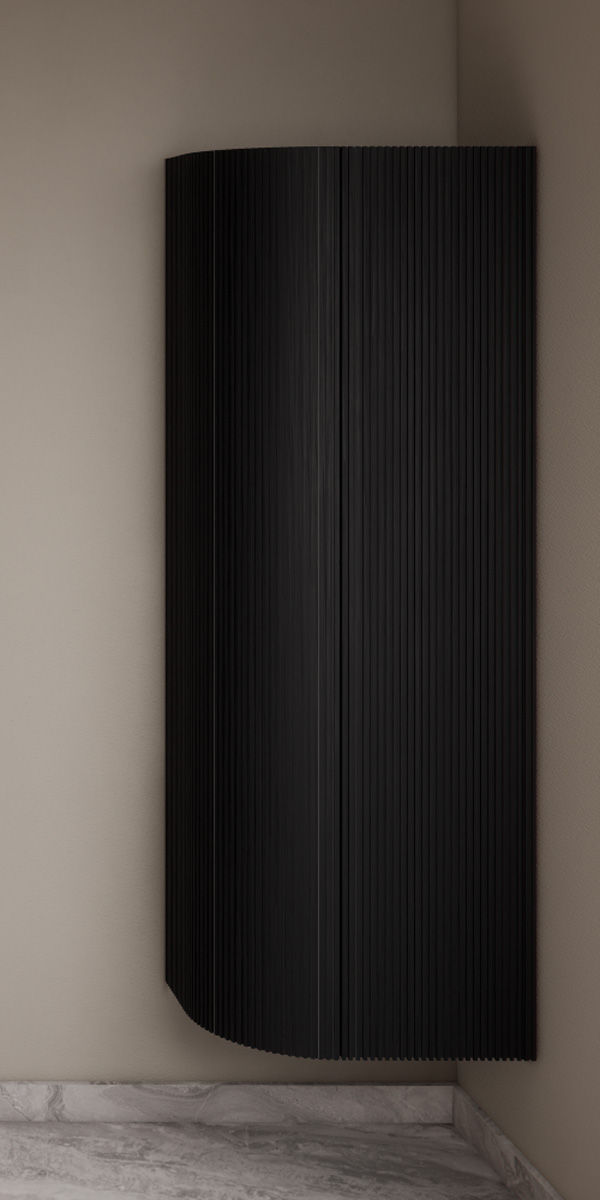 Gliss Design Alluro kolomkast 160cm met ronding links black veneer