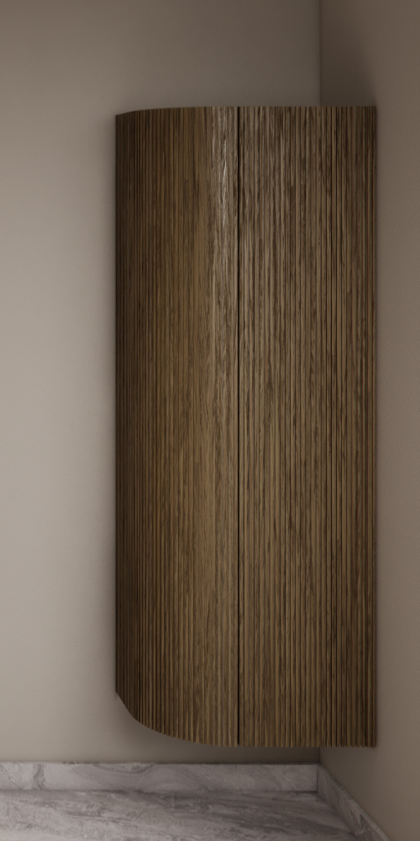 Gliss Design Alluro kolomkast 160cm met ronding links castle brown