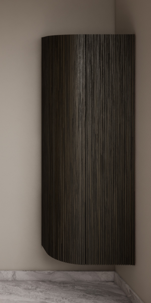 Gliss Design Alluro kolomkast 160cm met ronding links charcoal