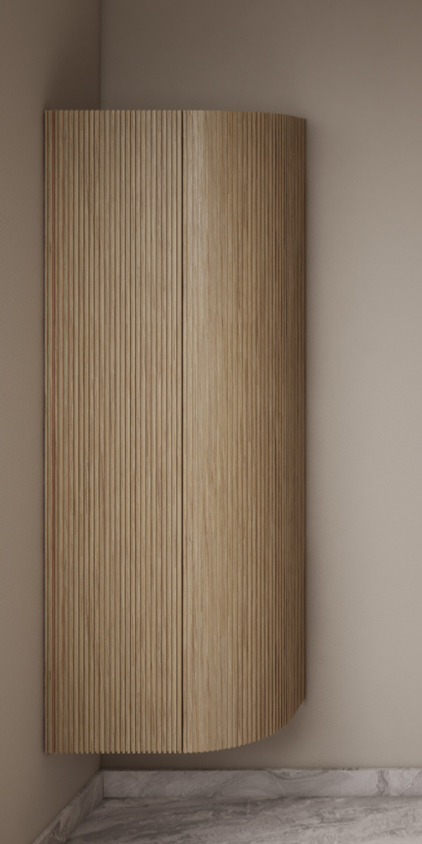 Gliss Design Alluro kolomkast 160cm met ronding links mist