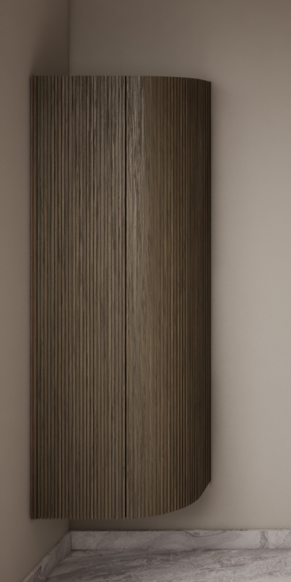 Gliss Design Alluro kolomkast 160cm met ronding rechts ash grey