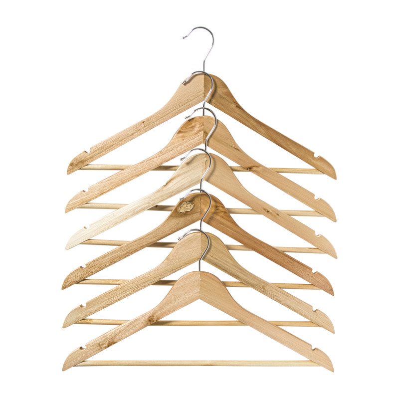 Xenos Kledinghangers - hout - set van 6