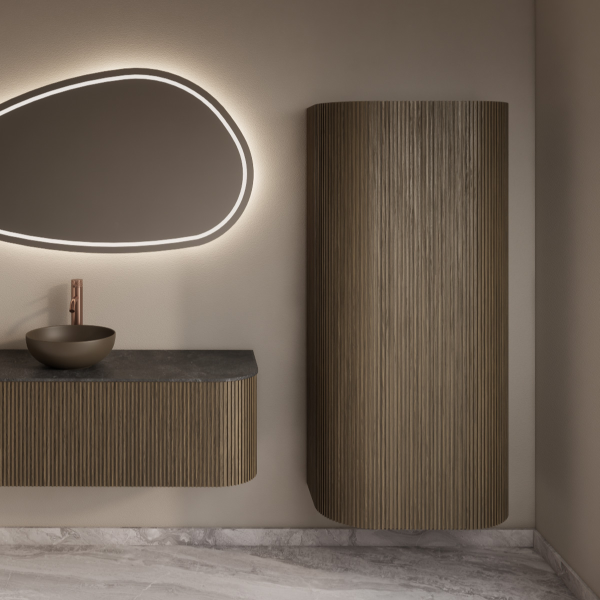Gliss Design Alluro kolomkast 160cm ash grey