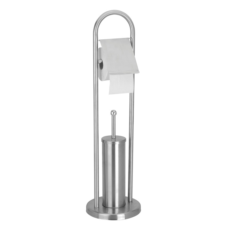 Merkloos Toiletrol en wc-borstel houder - 80 cm - mat RVS 80 cm -