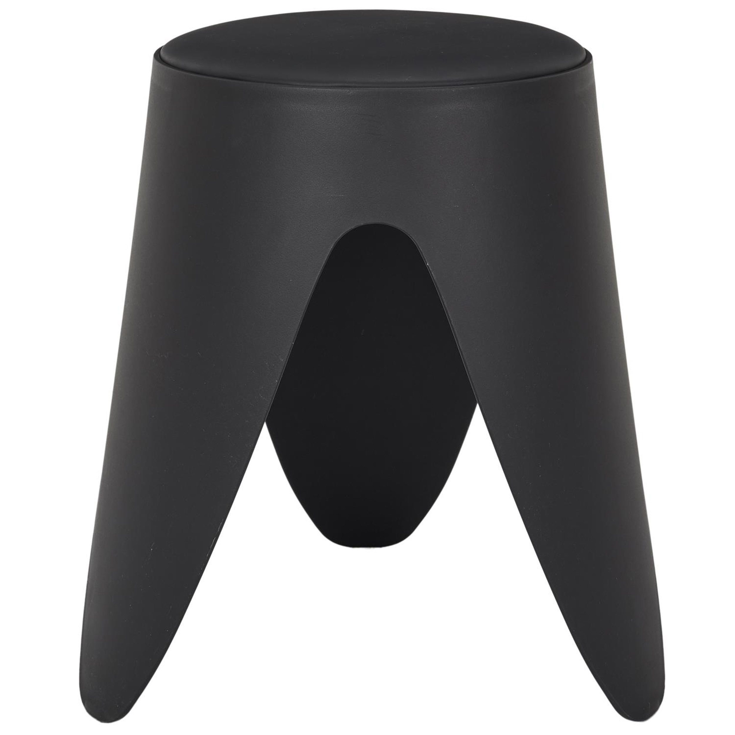Home Deco Factory Stapelbaar zit krukje Gala - kunststof - zwart - D30 x H46 cm - stoelen -