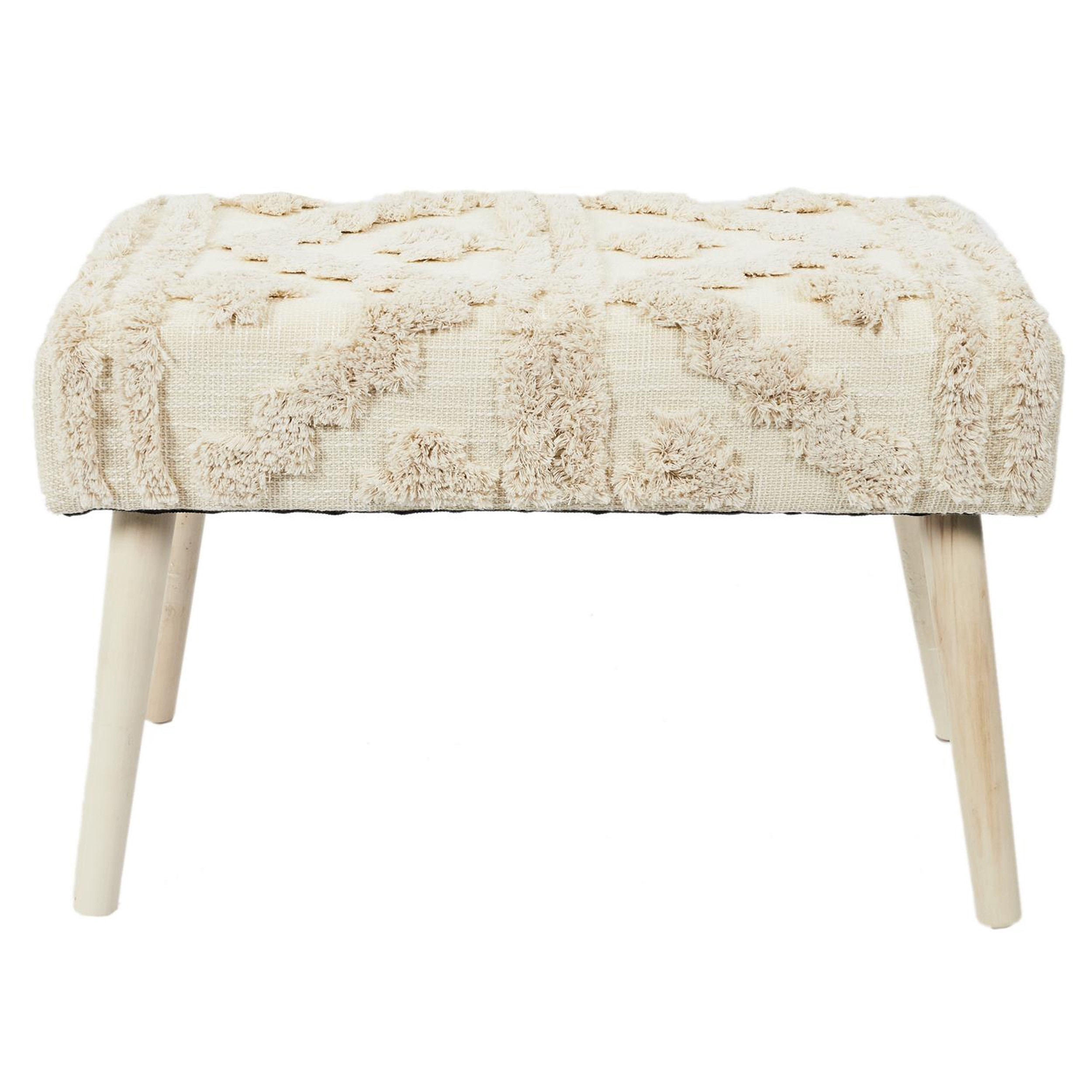 Home Deco Factory Bijzet krukje Berber Mirage - naturel - hout - 60 x x 32 cm - Marokkaanse stijl -
