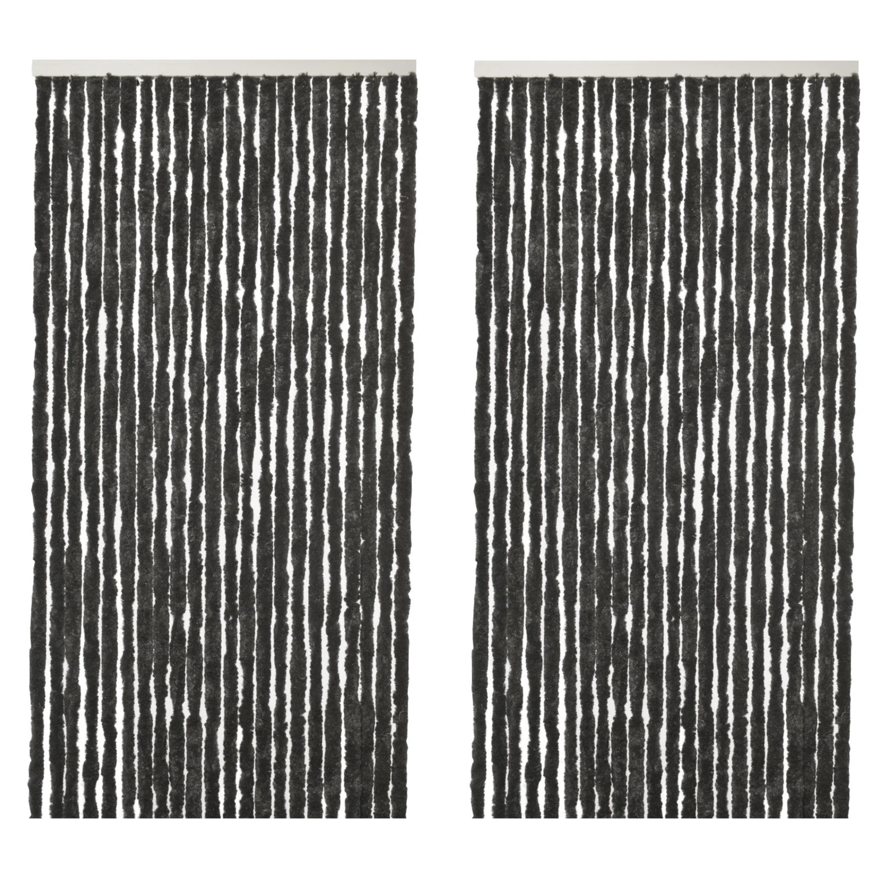 Merkloos Vliegengordijn kattenstaart - 2x - zwart - 90 x 220 cm - deurgordijn - hor - tegen insecten -