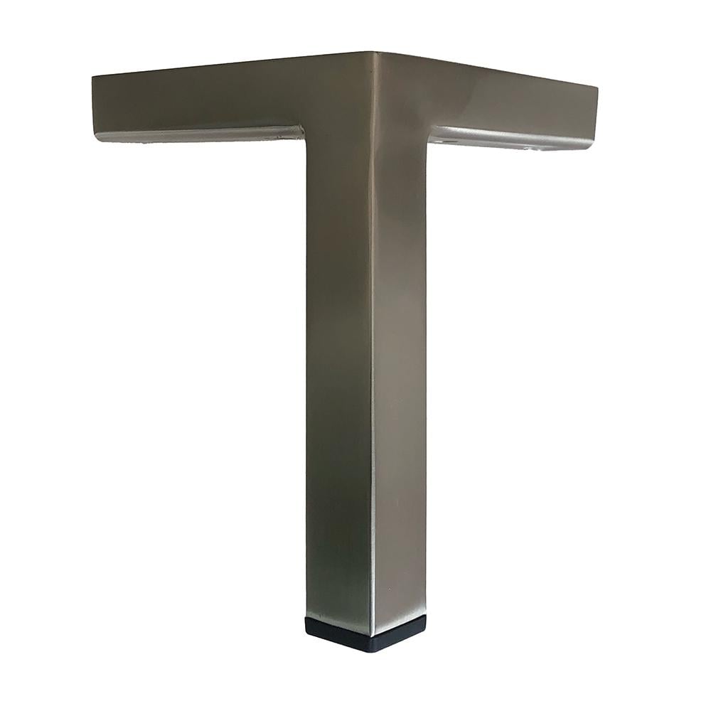 Furniture Legs Europe Stalen meubelpoot rvs look hoek 3 bij 3 cm en hoogte 19 cm opstaande rand (3 x 3 cm)