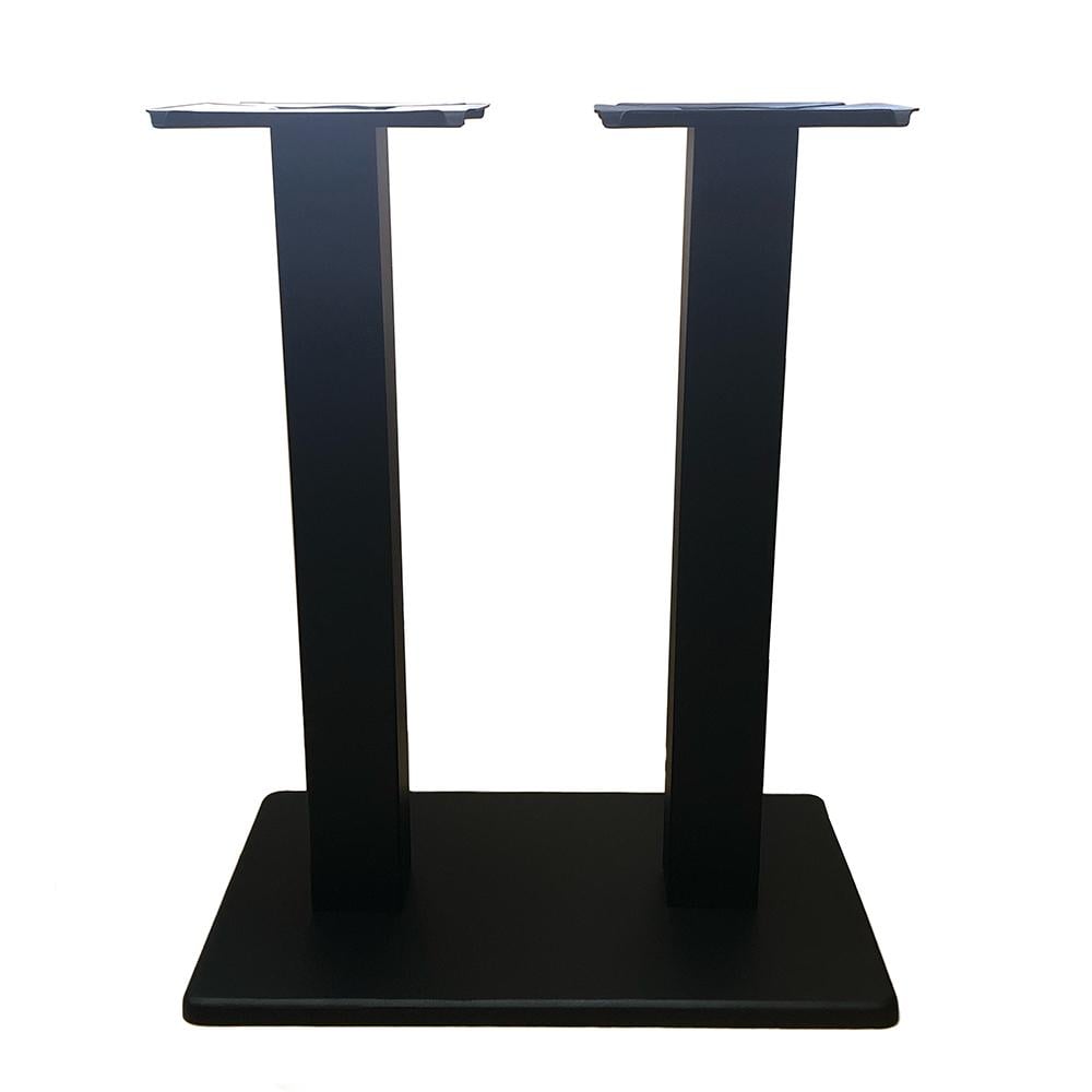 Furniture Legs Europe Stalen bistro tafelpoot dubbele staander zwart vierkant koker 8 bij 8 cm en hoogte 71 cm