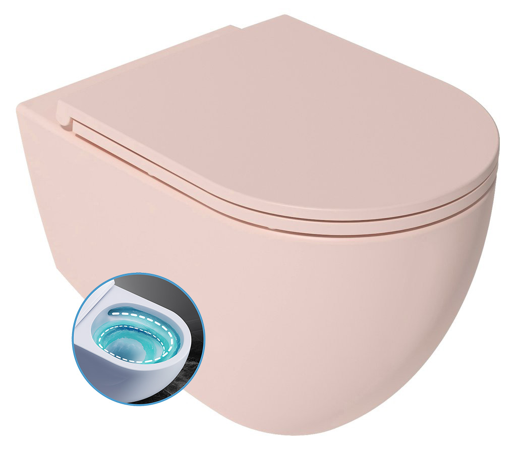 Isvea Infinity toiletpot met tornado flush roze