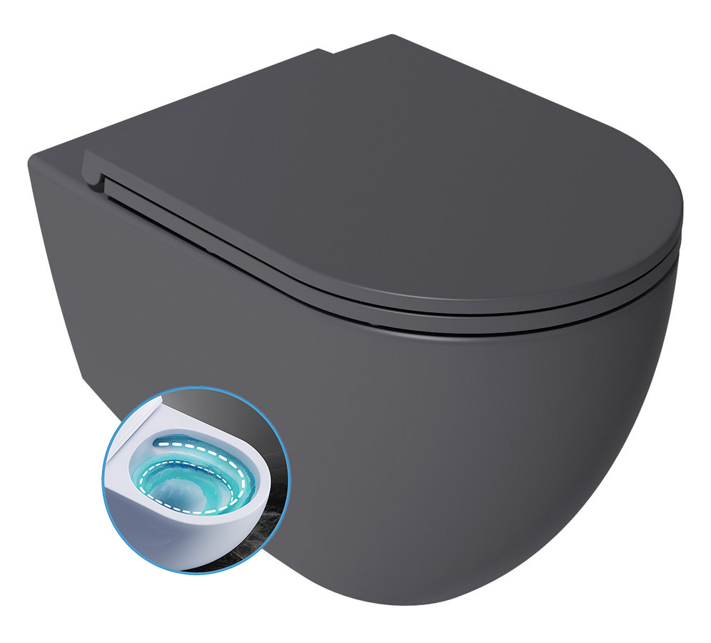 Isvea Infinity toiletpot met tornado flush antraciet