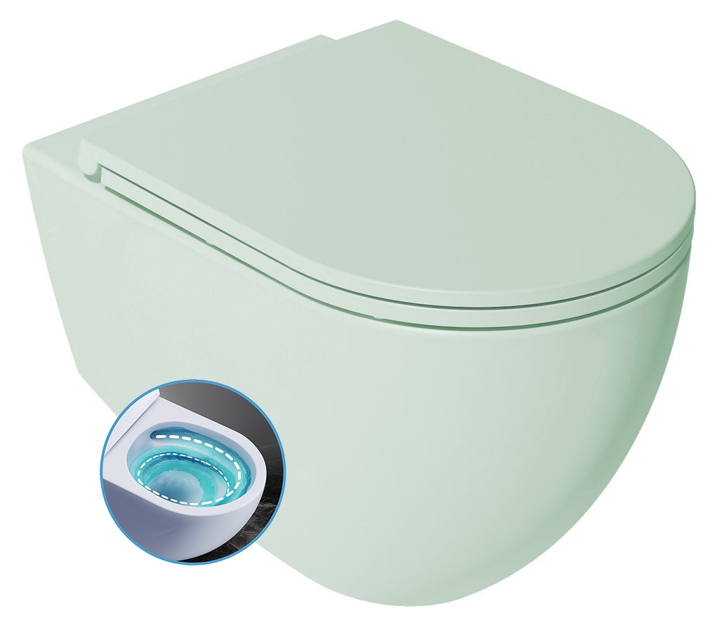 Isvea Infinity toiletpot met tornado flush mintgroen