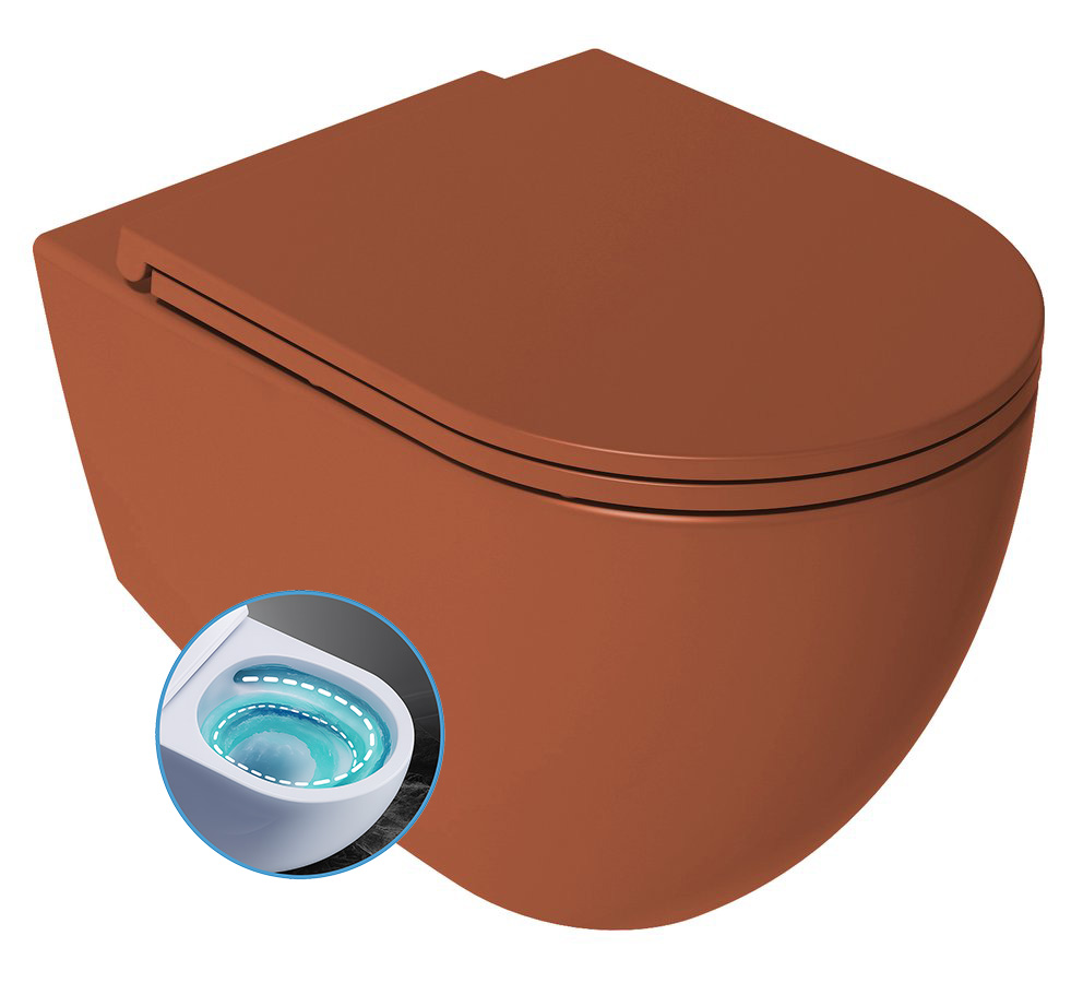 Isvea Infinity toiletpot met tornado flush terracotta
