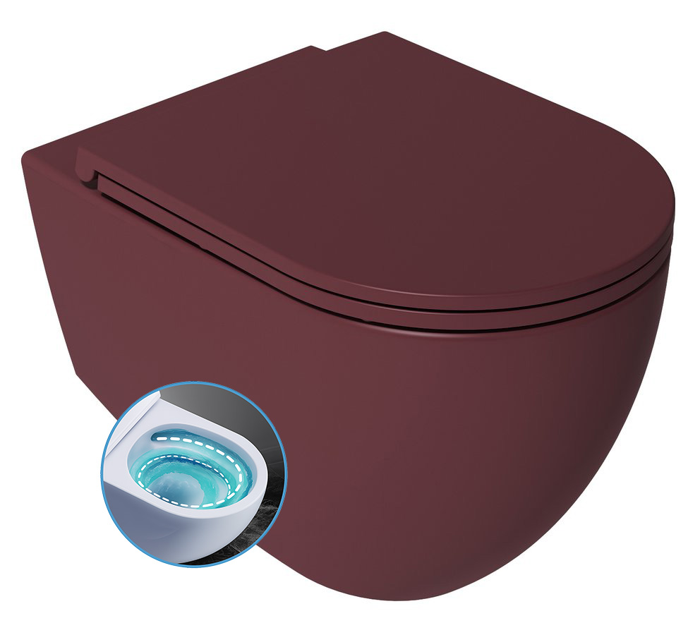 Isvea Infinity toiletpot met tornado flush rood
