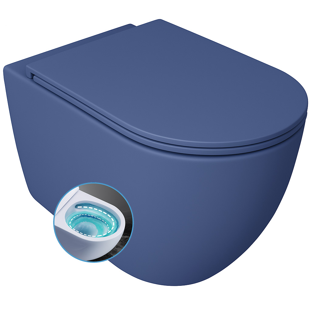 Isvea Infinity toiletpot met tornado flush blauw