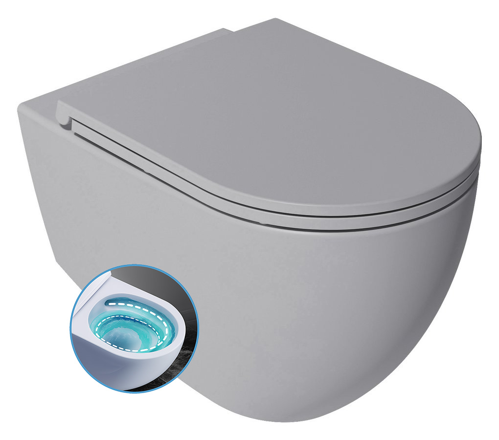 Isvea Infinity toiletpot met tornado flush grijs