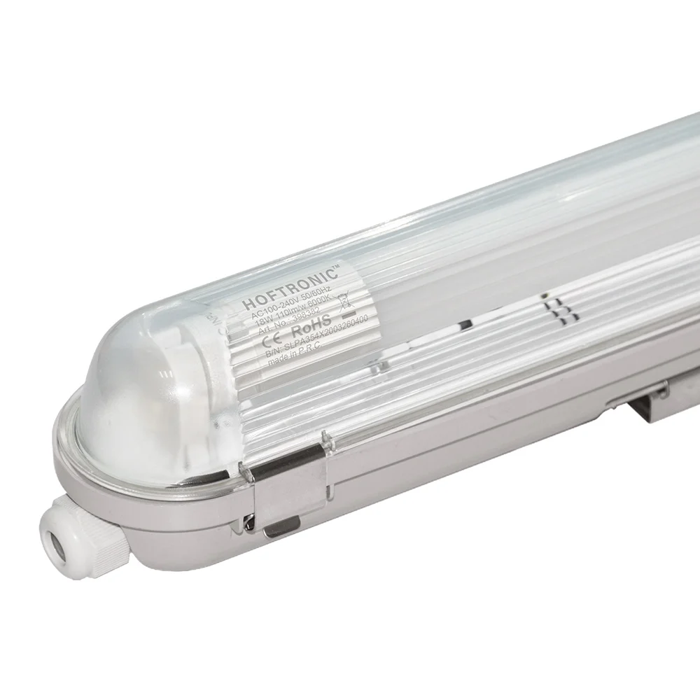 HOFTRONIC™ Ecoseries - LED TL armatuur 120cm IP65 - 6000K - 18W 3600lm (200lm/W) - Flikkervrij koppelbaar - T8 G13 fitting