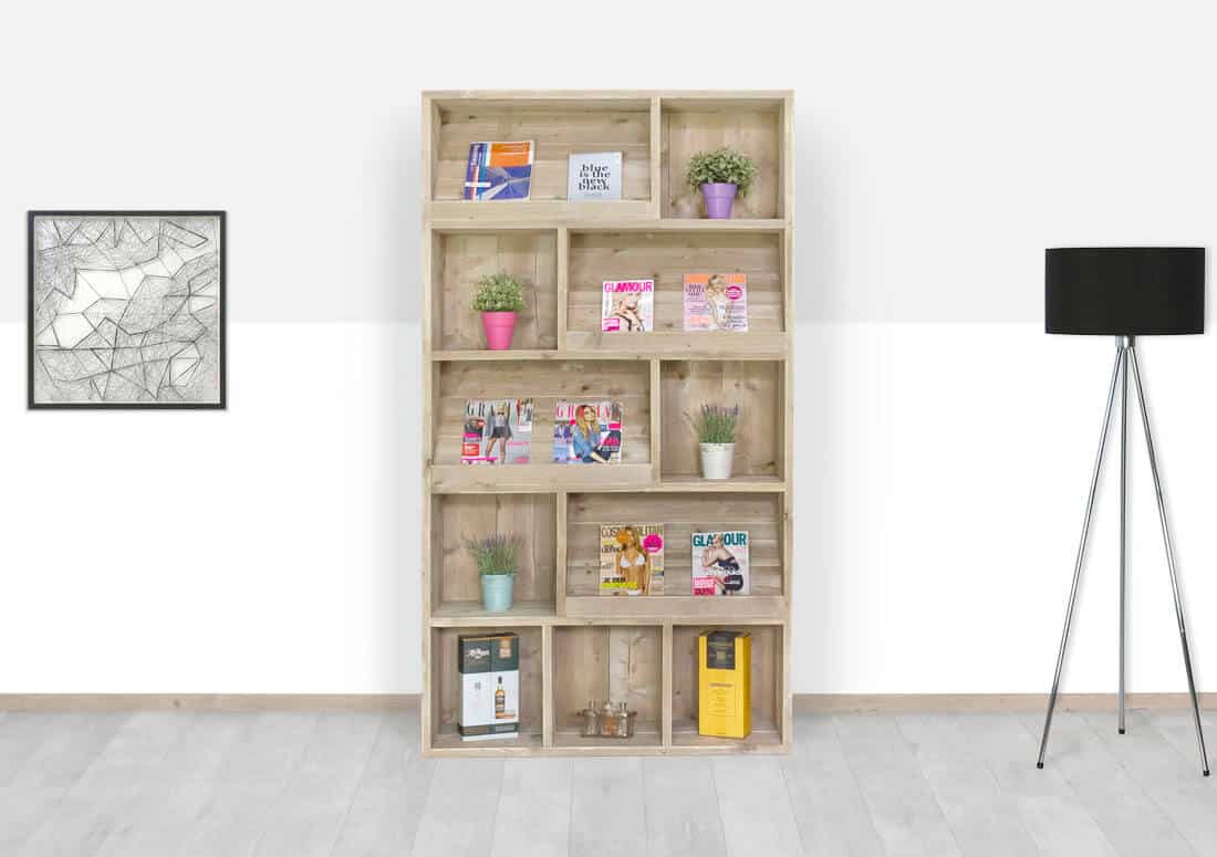 Loods XL Steigerhouten kast Moro met vakken