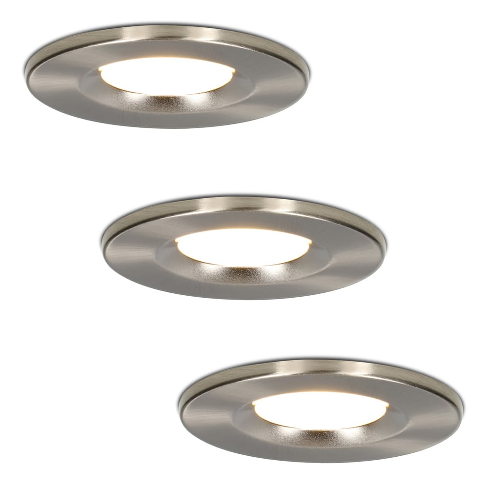 Hoftronic Set van 3 stuks Dimbare LED inbouwspot RVS Venezia 6 Watt 2700K IP65