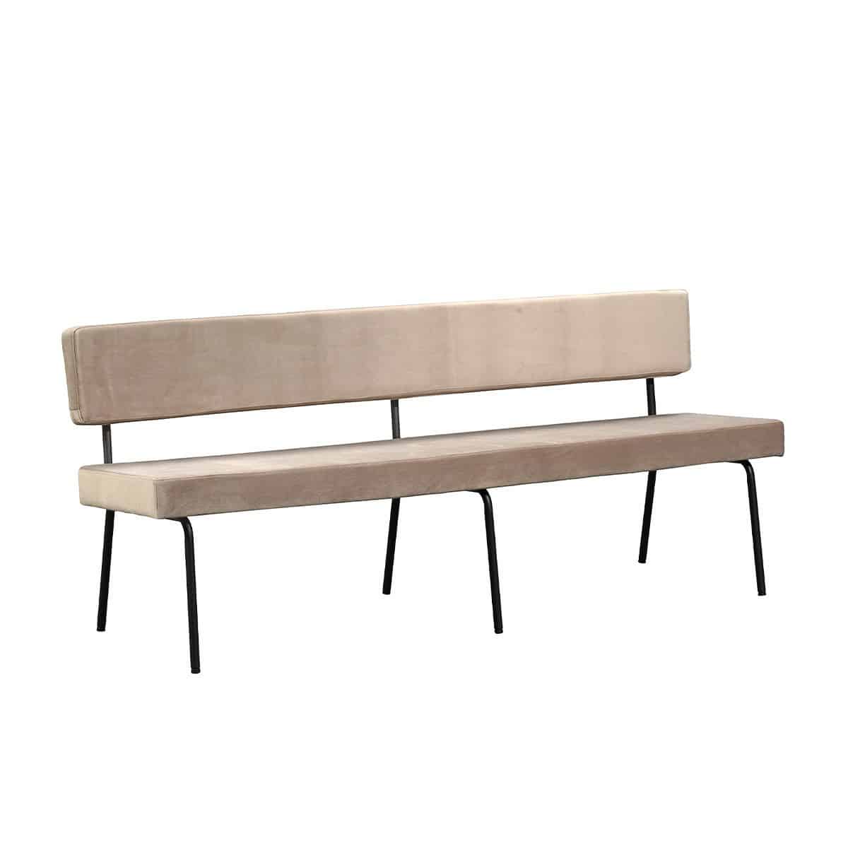 Loods XL Eetkamerbank Espen taupe velvet 190 cm