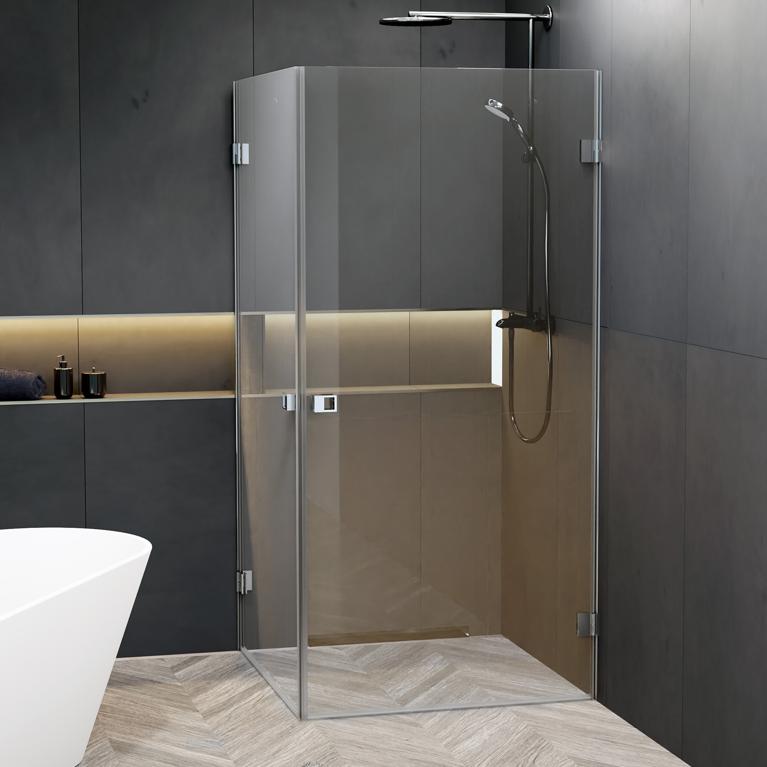 Riho Scandic X309 kwartronde douchecabine 120x120cm chroom