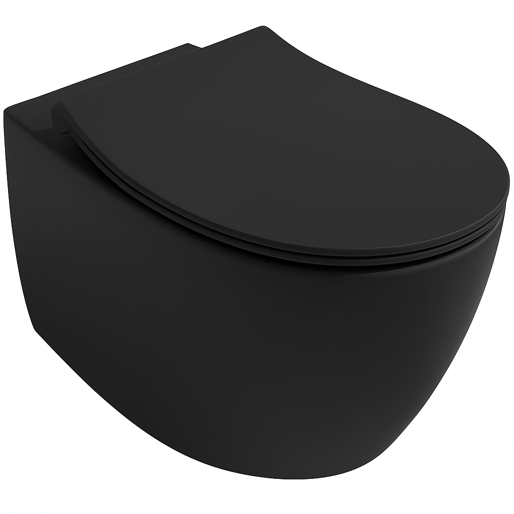 Isvea Sentimenti randloos toilet 51x36.5cm zwart