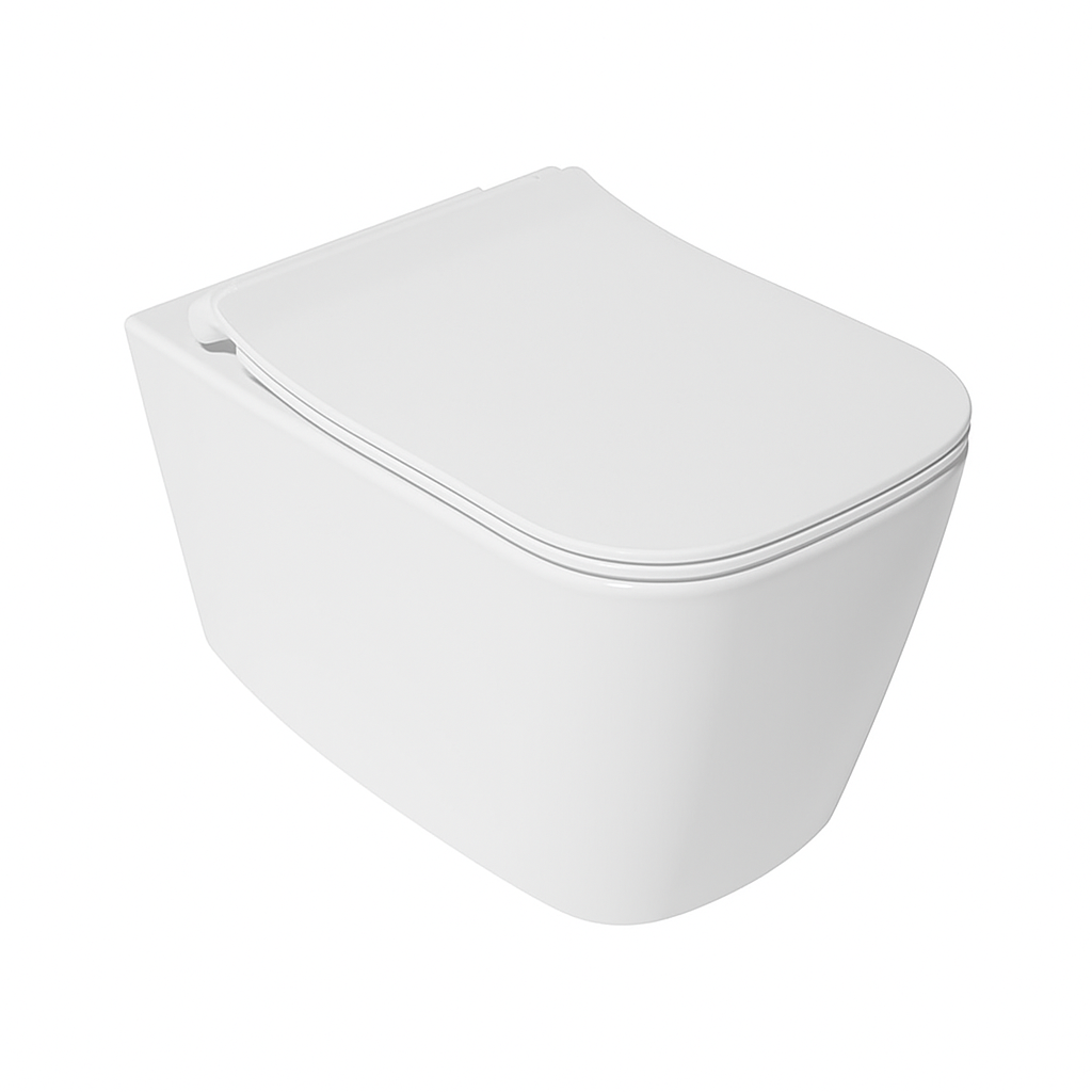 Isvea Vea hangend toilet randloos 34.5x52cm wit mat