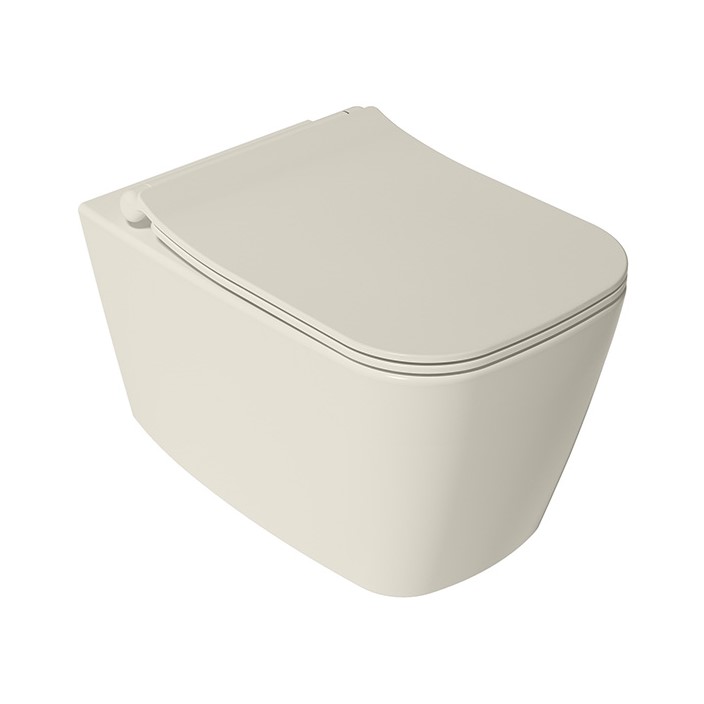 Isvea Vea hangend toilet randloos 34.5x52cm ivoor