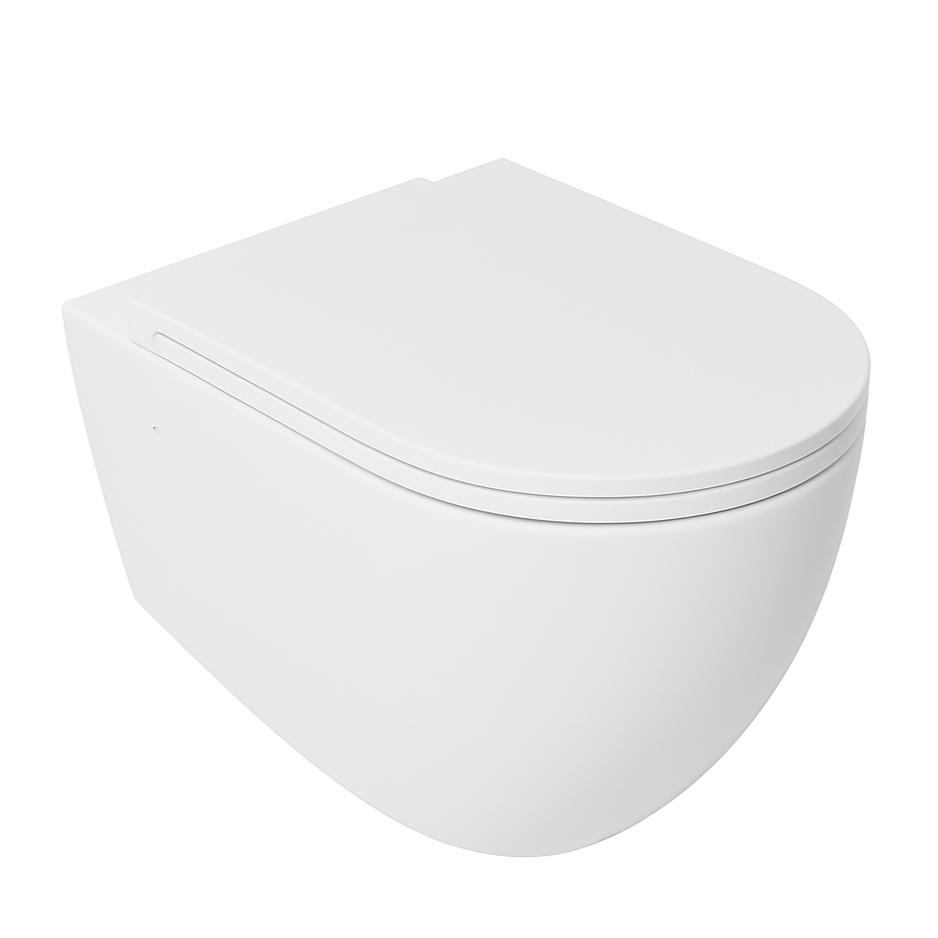 Isvea Vea hangend toilet randloos 36.5x51cm wit mat