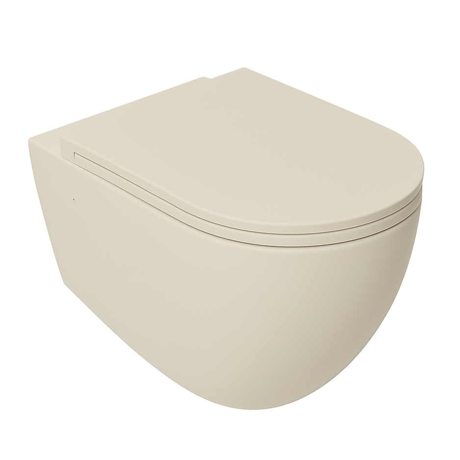 Isvea Vea hangend toilet randloos 36.5x51cm ivoor