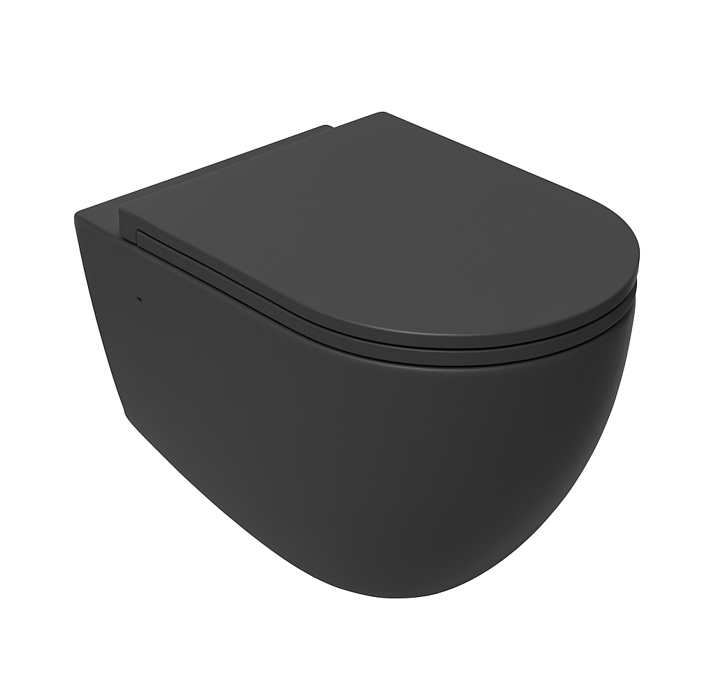Isvea Vea hangend toilet randloos 36.5x51cm antraciet