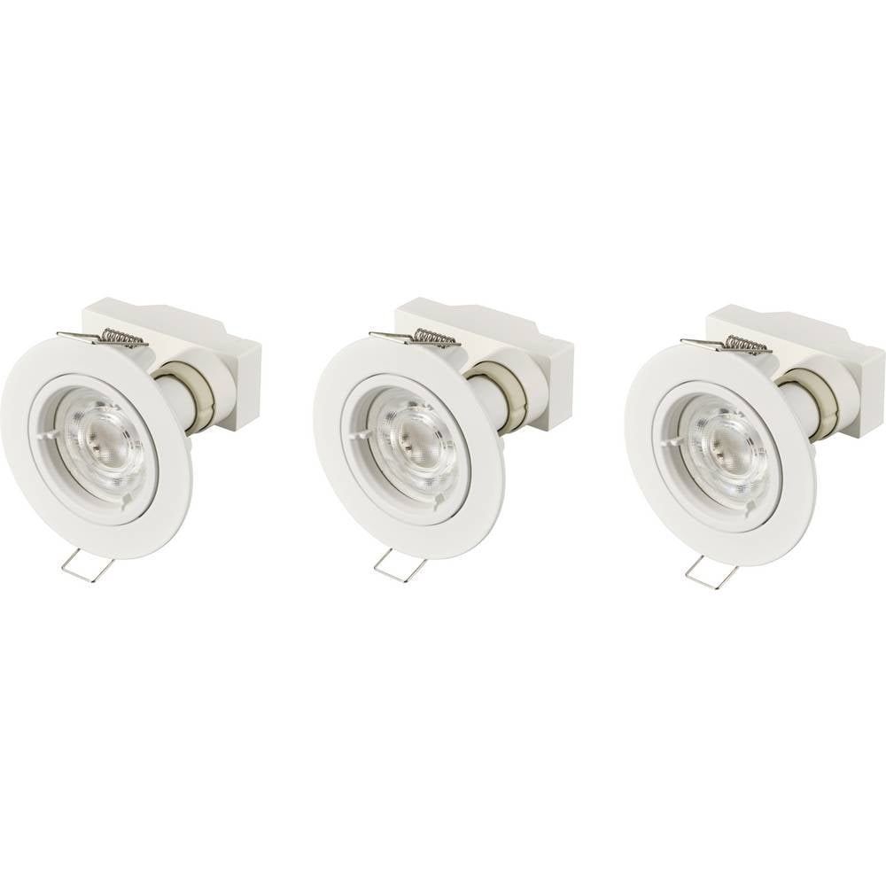 Sygonix LED-inbouwlamp Set van 3 stuks LED GU10 3 W Wit