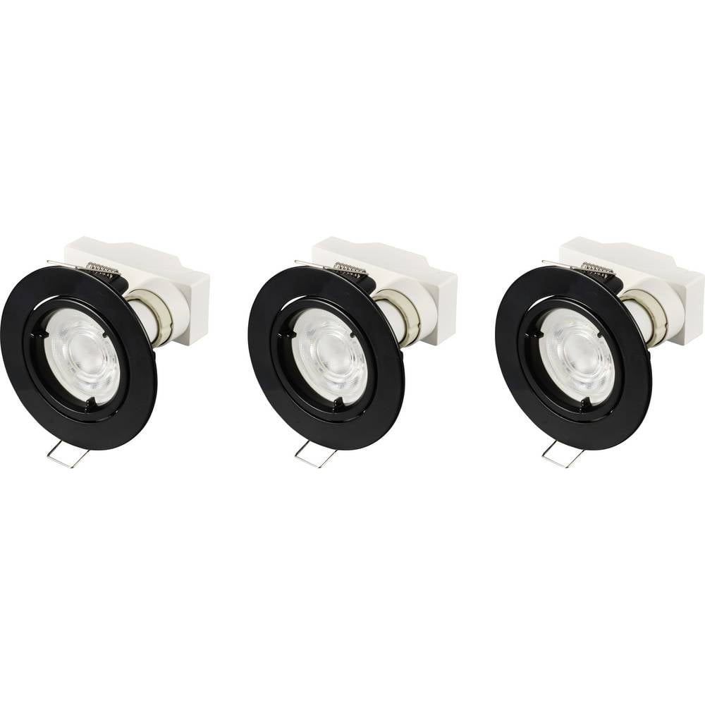 Sygonix LED-inbouwlamp Set van 3 stuks LED GU10 3 W Zwart