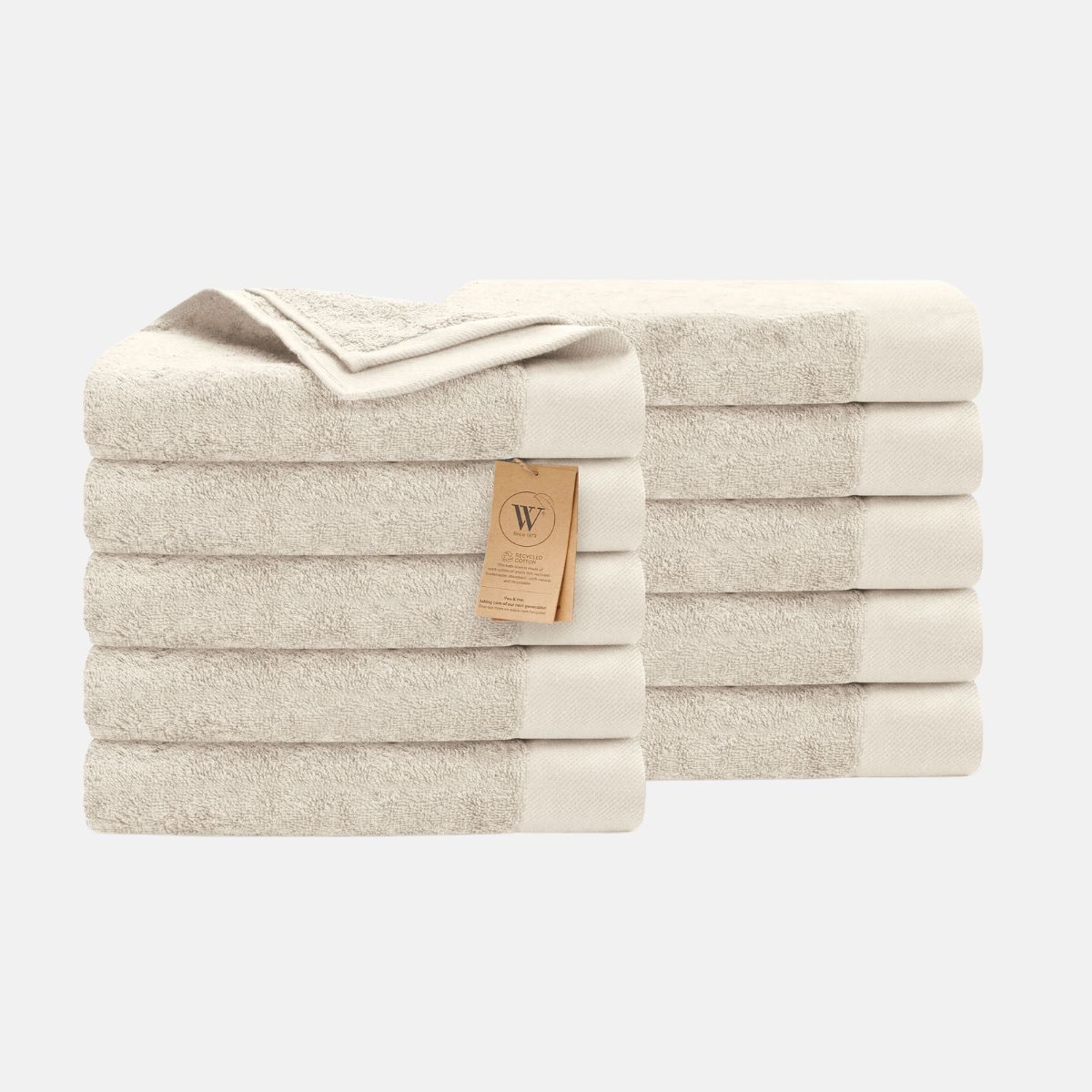 Walra Remade Cotton Handdoeken 70 x 140 cm - 550 gr/m - Beige - 10 stuks