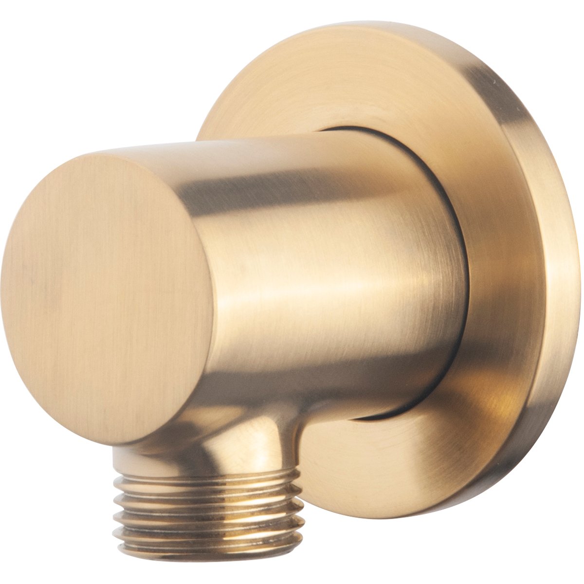 Wiesbaden Wandaansluitbocht - Rond - 1/2 Inch - Geborsteld Messing