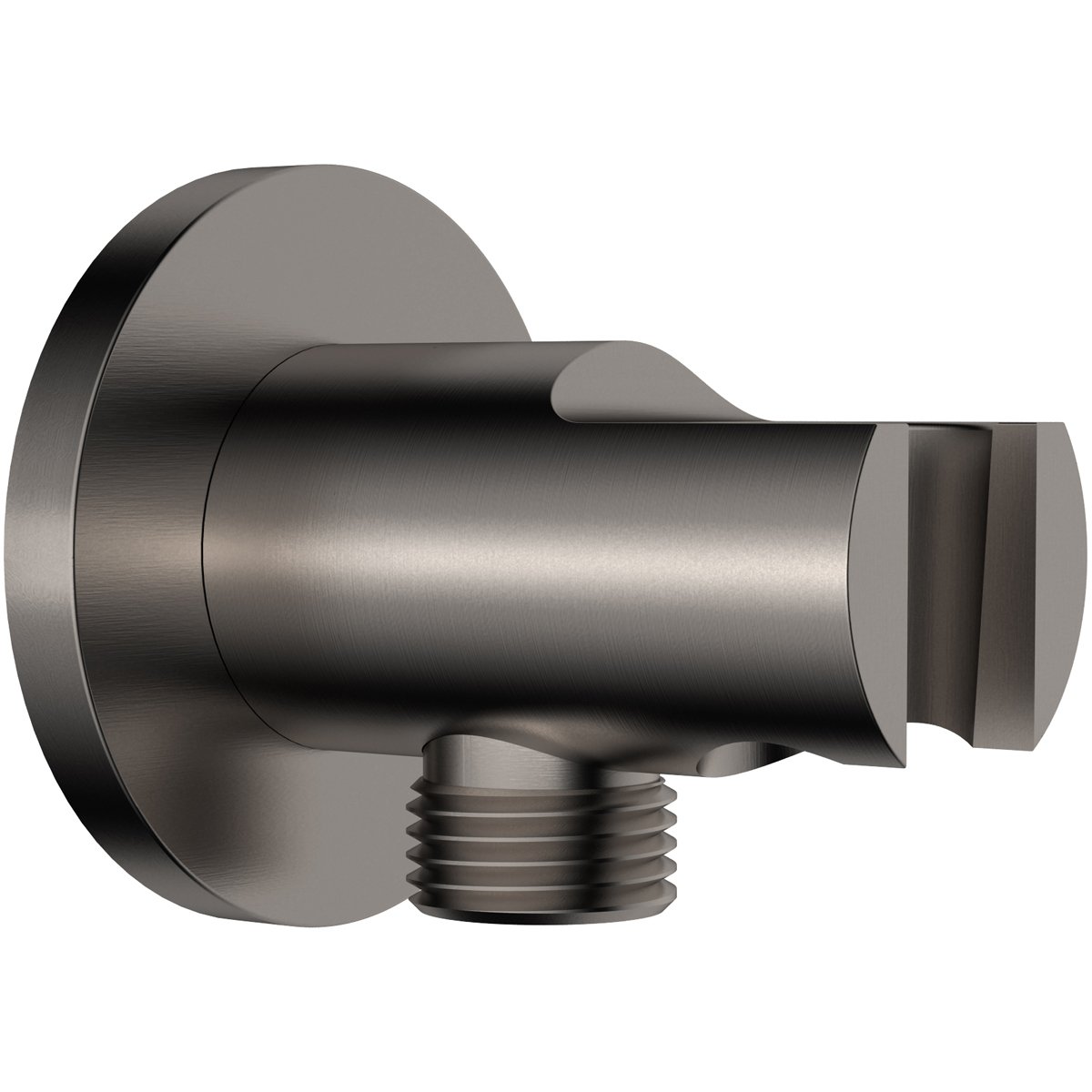 Wiesbaden Wandaansluitbocht met Handdouchehouder - Rond - 1/2 Inch - Gunmetal
