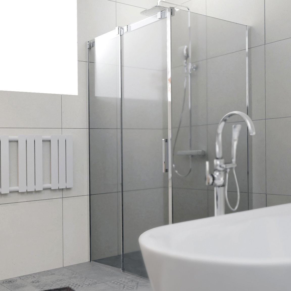 Riho Ocean O203 douchecabine links 100x80cm chroom