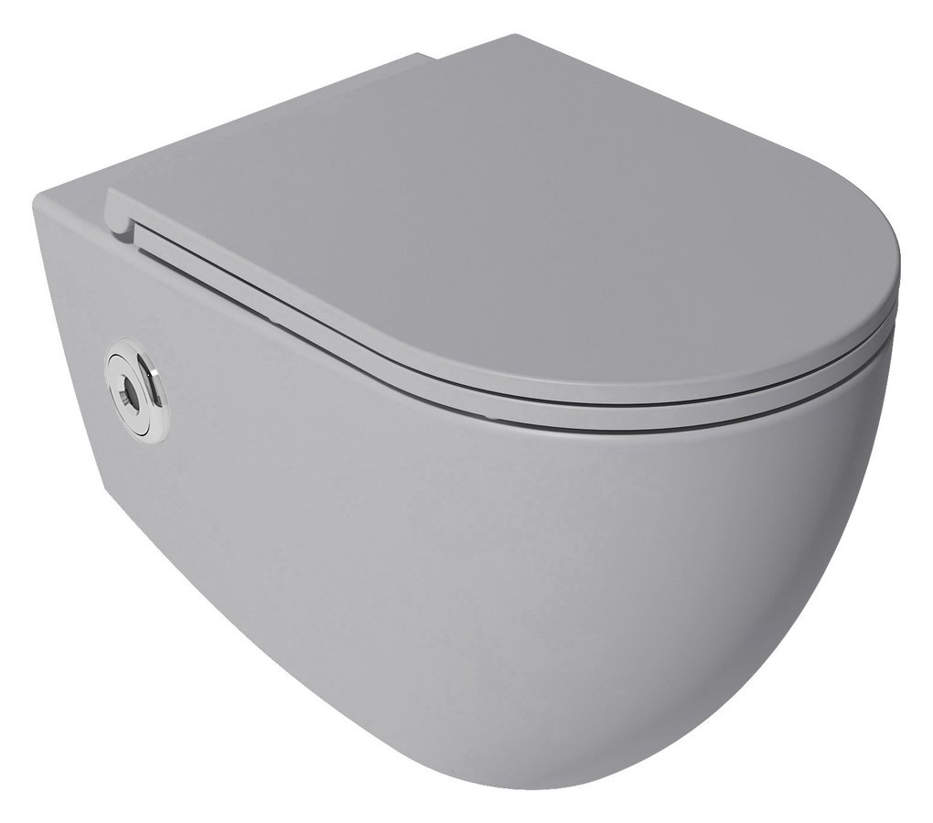 Isvea Infinity toiletpot met bidet en sensor randloos grijs